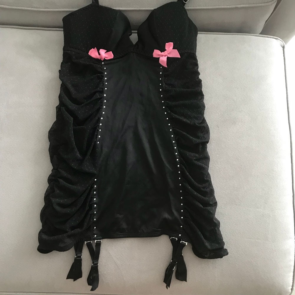 Very Sexy Black Lace & Satin Bustier